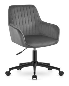 OSKAR Rotirajuća somotna fotelja roxy tamno siva