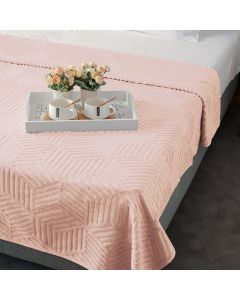 DEKOR DOM Frotirski prekrivač 200x210cm Cube, roze - 024419