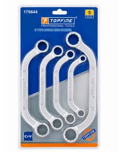 TOPFINE Set C okastih ključeva 5 kom. CrV 8–22 mm