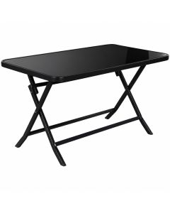 Baštenski sto sa crnim staklom 130x75cm rasklopivi