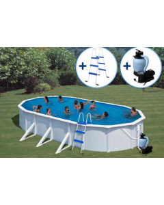 GRE Montažni ovalni bazen set 7,3 x 3,75 x 1,32m