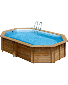 GRE Drveni montažni okrugli bazen Canelle 2 5,36 x 3,36 x 1,17m
