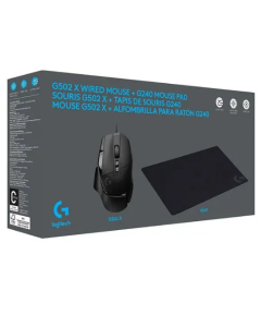 Logitech Set Gaming miš G502 X i Gaming podloga za miš G240, Crni