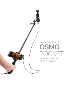 Selfie stick sa Type C kablom crni - 209444