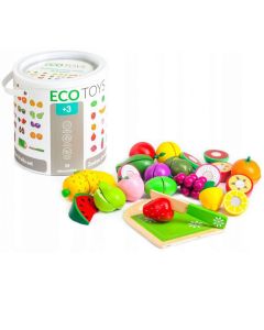 ECO TOYS Drveni set za seckanje Voće, 20 delova - TL87114