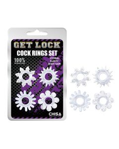 Set od 4 providna prstena za penis Get Lock - CN-330358234