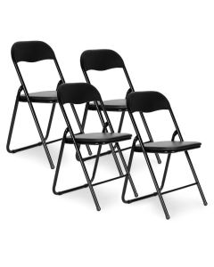 MODERNHOME Set od 4 skopivih stolica black eco-leather - PJJBS0024-04