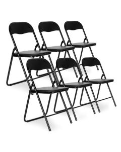 MODERNHOME Set od 6 sklopivih stolica black eco-leather - PJJBS0024-06