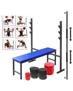 Benc klupa i tegovi - Benc klupa «LEON» tegovi 96kg i 2+1 šipka - proizvodac Iron Sport