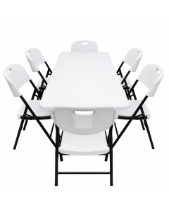 ePRO sklopivi baštenski SET sto 180cm + 6 stolica, metal-plastika