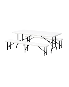 ePRO sklopivi baštenski SET sto 180cm + 2 klupe, metal-plastika