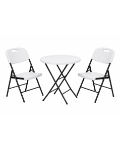 ePRO sklopivi baštenski SET sto Ø80 74cm + 2 stolice, metal-plastika