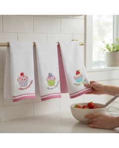 Set 6 kuhinjskih krpa Wafle, baby pink