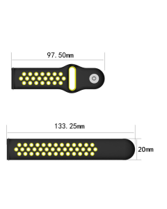 Silikonska narukvica za pametni sat crvena crna 22mm - 053165