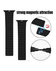 Silikonska narukvica za Apple Watch sa magnetom crno narandžasto 42/ 44/ 45/ 49 mm - 053183