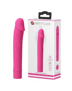 Roze silikonski vibrator sa venama - 014701