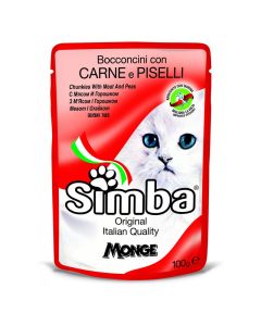 SIMBA Sos za mačke meso i grašak 100g - 8009470009348