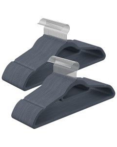 OSKAR Sivi velur vešalice 20 kom - crf20vx