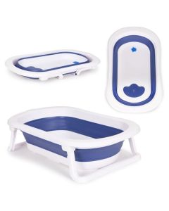 ECO TOYS Sklopiva kadica za kupanje bebe sa odvodom, tamnoplava - HA-B27 BLUE