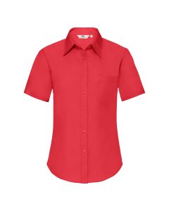 FRUIT OF THE LOOM Ženska košulja Poplin kratak rukav, crvena - 650008XS