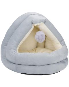 PET COMFORT Krevet za mačke sa visećom lopticom Sivo-Bež 42 × 40 × 38 cm
