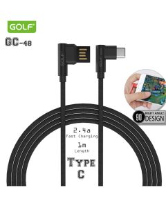 GOLF Kabl Type C, ugaoni, GC-48T 1m, crna - 00G100