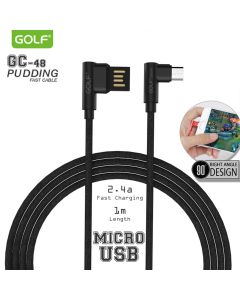 GOLF Kabl Micro USB, ugaoni, GC-48M, 1m, crna - 00G98