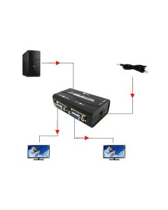 VELTEH VGA spliter 1/2 2 porta V-SP112 aktivni - 100-04