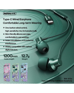 Slusalice REMAX RM-512a Type C zelene - 99868