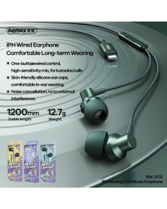 Slusalice REMAX RM-512i za iPhone lightning zelene - 99870