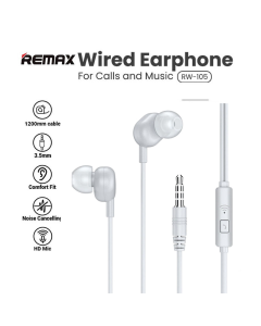 Slušalice REMAX Wired RW-105 3.5 mm bele - 202843