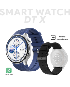 Smart Watch DT watch X srebrni  (kozna+silikonska narukvica) - 216180-1