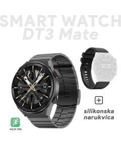 Smart Watch DT3 Mate crni (metalna+silikonska narukvica) - 216173-1