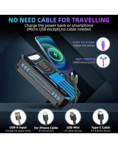 Solarni Power Bank 905-IE 20000 mAh sa LED lampom crni