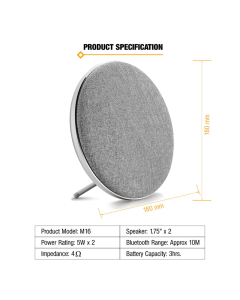 Bluetooth zvučnik Jonter M16 BTSM1/ 16 sivi - 046155