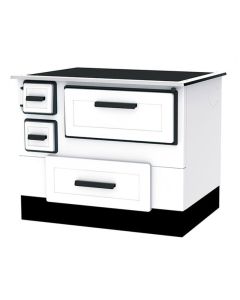 ALFA PLAM Šporet na čvrsto gorivo 55 termo R, beli, desni