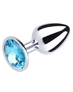 Srednji metalni analni dildo sa plavim dijamantom - ft001024