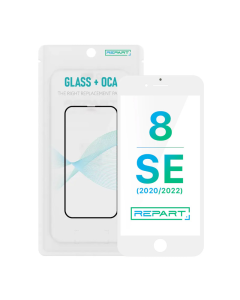 Staklo za touch screen IPhone 8/ SE 2020/ SE 2022 belo + Oca (REPART) - E3149