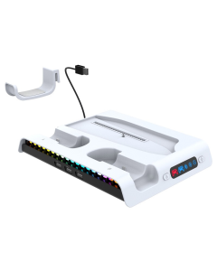 Stalak iPega PG-P5S006 multifunkcionalni RGB za PS5 SLIM/ PS5 Pro beli