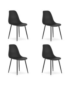OSKAR Stolice wat crne, crne nogare, set od 4 komada