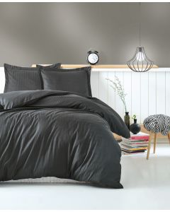 DEKOR DOM Posteljina CB Elegant stripe saten Antrasit - 015558