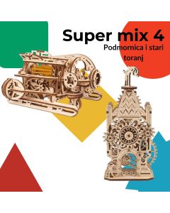 3D puzzle super mix 4 (Podmornica i Stari toranj) - 251-1-1-1