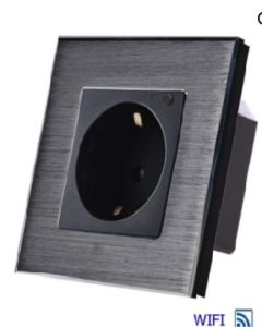 EXESHOP 16A EU Wi-Fi WALL SOCKET AL Crni (TUYA) - SWS004