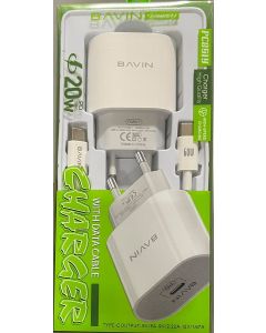 Bavin punjač 20W USB-C + kabl type-C 60W bela - PC851Y