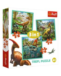 TREFL Puzzle Svet Dinosaurusa 3u1 (20,36,50 delova) - T34837