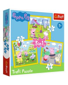 TREFL Puzzle 3u1 Pepa Prase 34849 - 50, 20, 36 delova