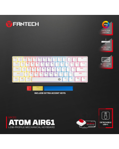 Tastatura mehanička Gaming Fantech MK311 RGB Atom AIR 61 bela (red switch) - 222339