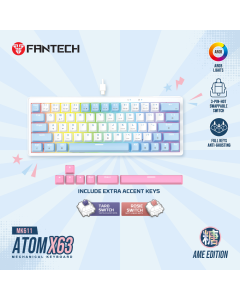 Tastatura mehanička Gaming Fantech MK611 Atom x63 AME bela (taro switch)