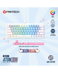 FANTECH Gejmerska mehanicka tastatura MK611 Atom X63 Plava Rosie switch