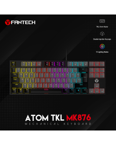 Tastatura mehanička Gaming Fantech MK876 RGB Atom TKL siva (Red switch) - 209680